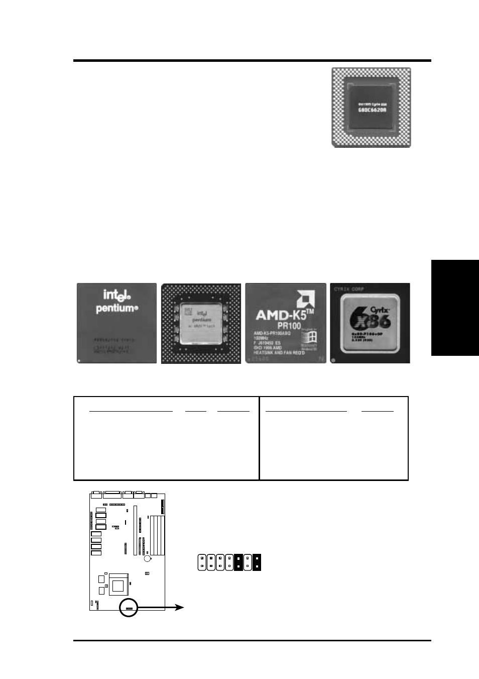 Iii. installation, Compatible cyrix cpu identification | Asus P/I-AP55TV User Manual | Page 17 / 96