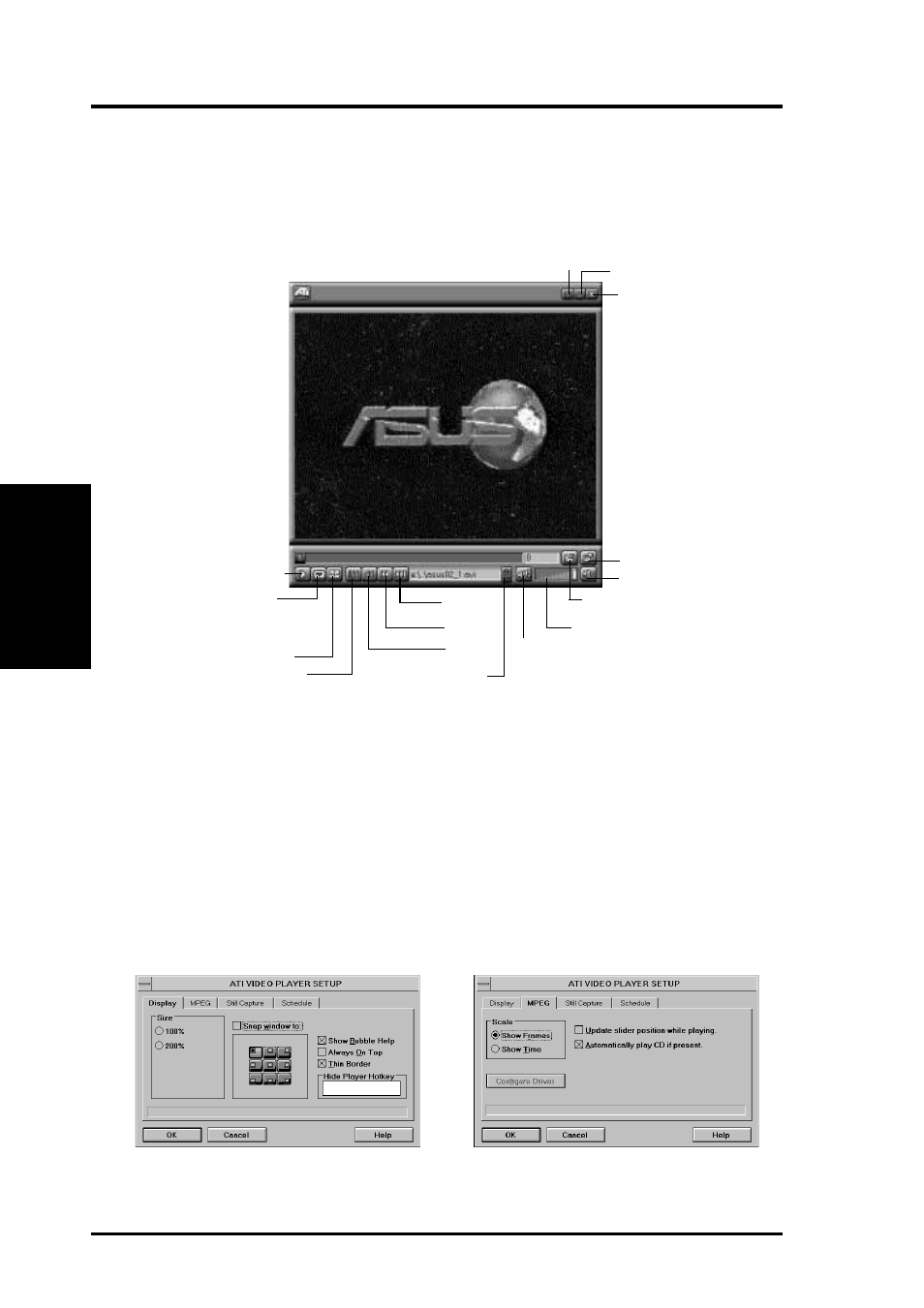 Viii. windows video player, Ati player and control panel (win3.1x and win95), Features | Asus P/I-AP55TV User Manual | Page 78 / 96