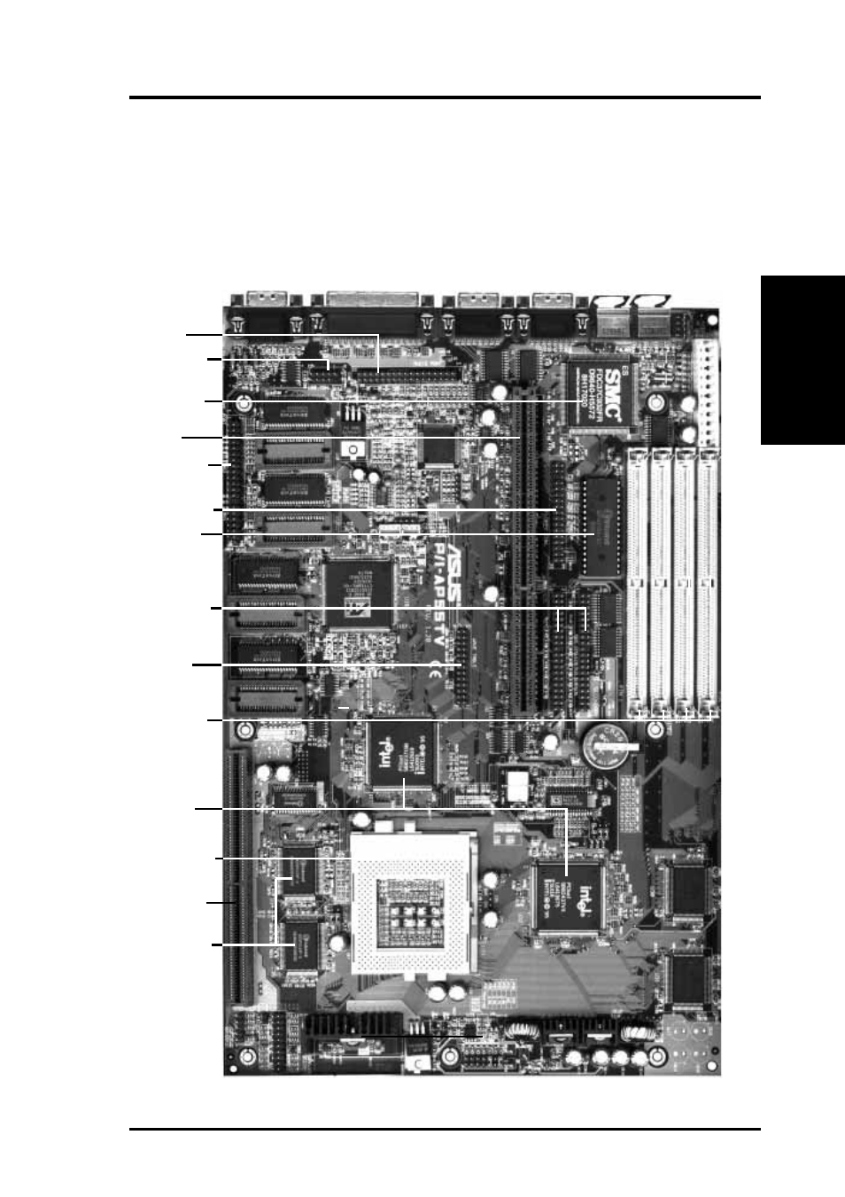 Ii. features, Parts of the asus motherboard, Ii. fea tures (parts of board) | Asus P/I-AP55TV User Manual | Page 9 / 96