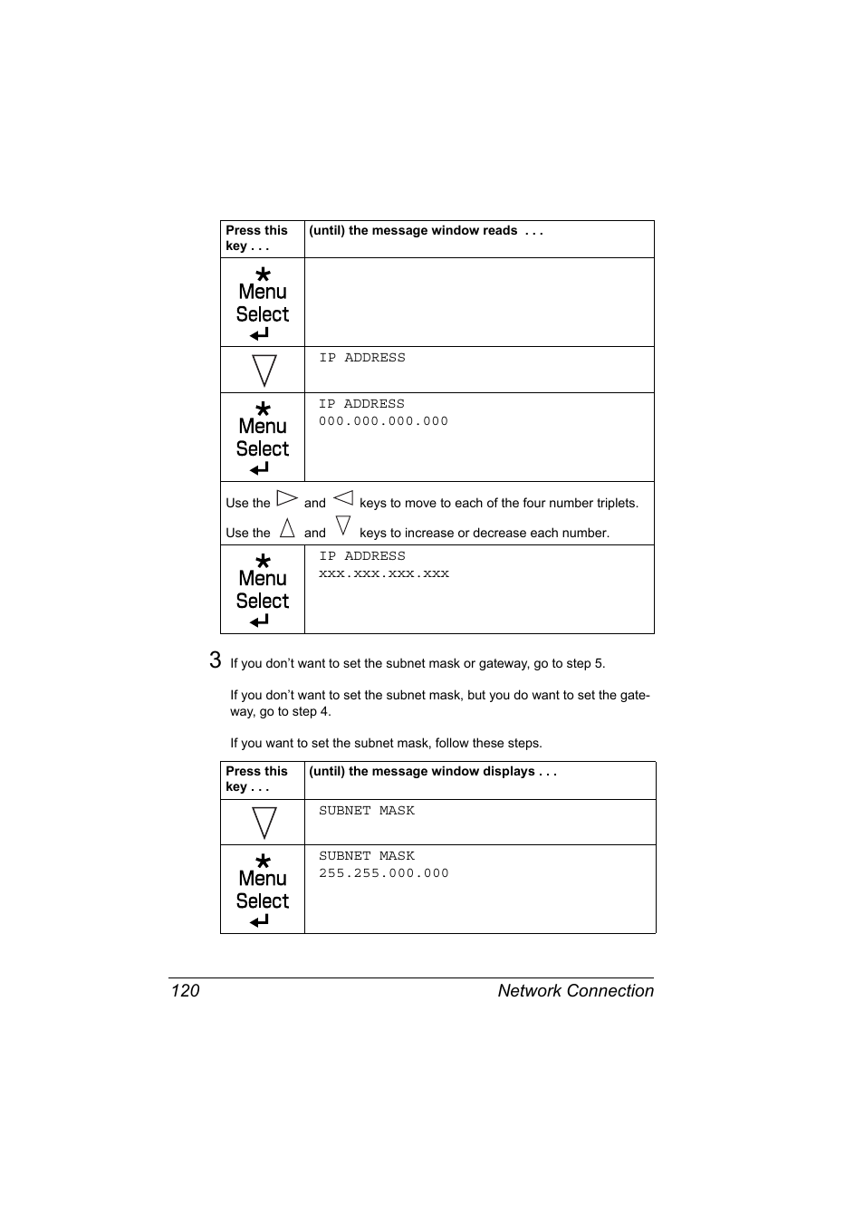 Network connection 120 | Konica Minolta magicolor 7450 grafx User Manual | Page 138 / 272