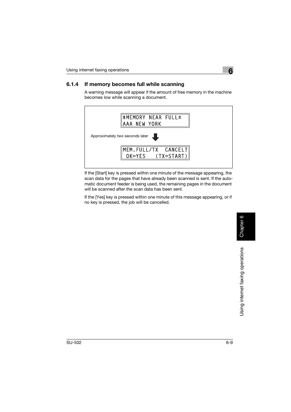 4 if memory becomes full while scanning, If memory becomes full while scanning -9 | Konica Minolta bizhub 160 User Manual | Page 124 / 156