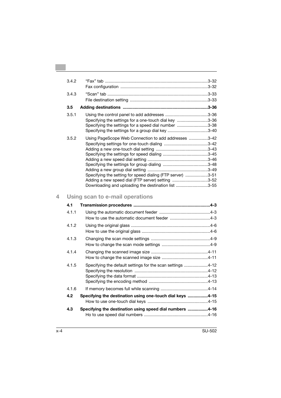 4using scan to e-mail operations | Konica Minolta bizhub 160 User Manual | Page 5 / 156