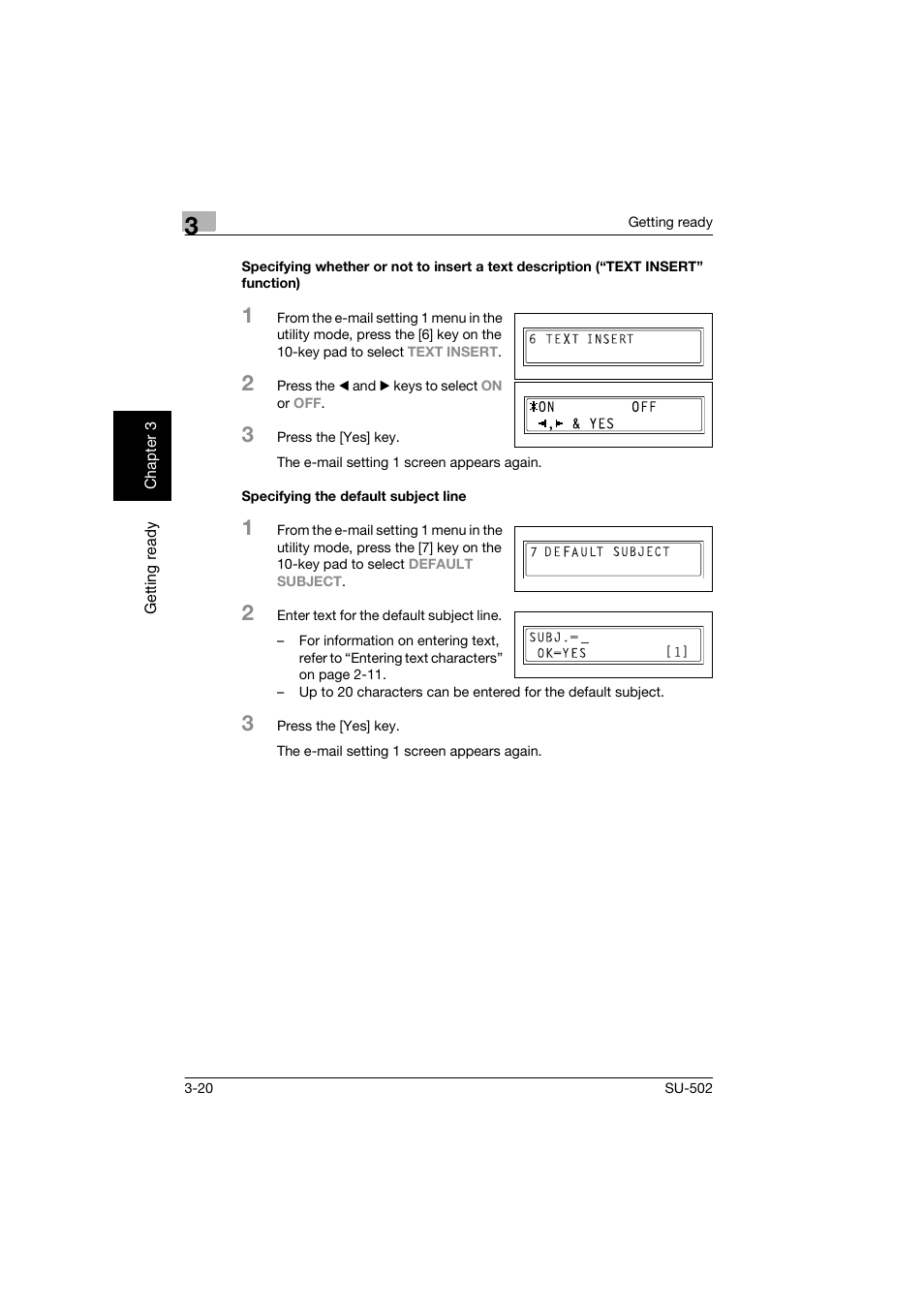 Specifying the default subject line | Konica Minolta bizhub 160 User Manual | Page 51 / 156