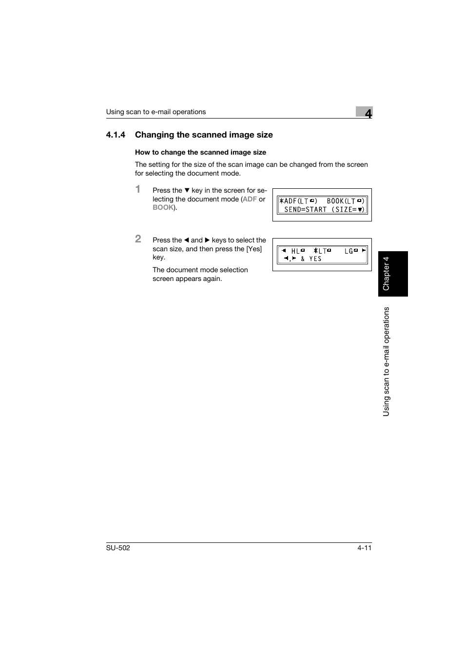 4 changing the scanned image size, How to change the scanned image size | Konica Minolta bizhub 160 User Manual | Page 98 / 156