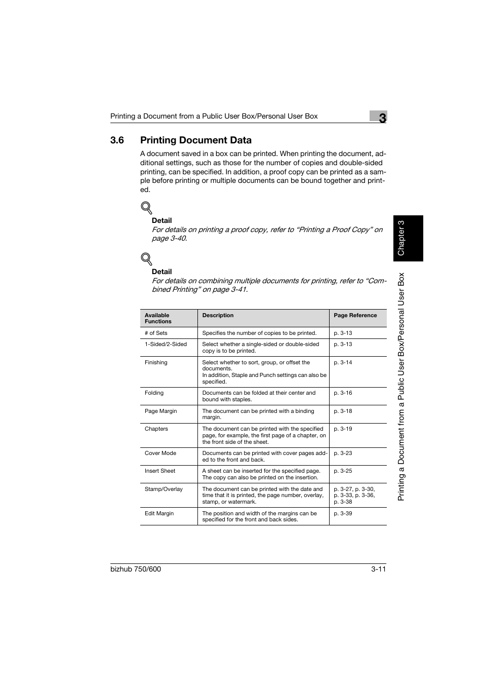 6 printing document data, Printing document data -11 | Konica Minolta bizhub 750 User Manual | Page 50 / 218