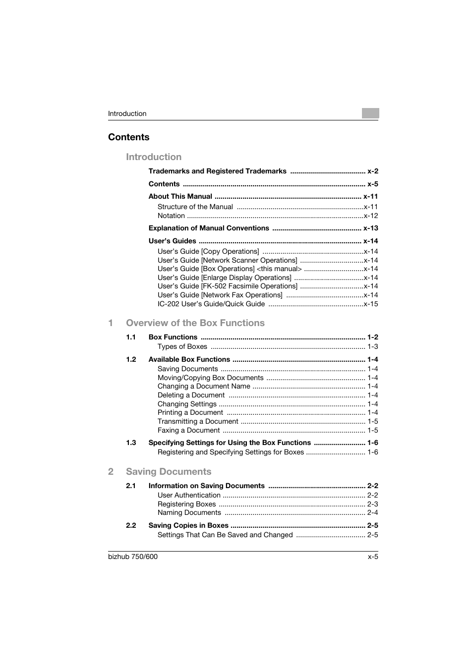 Konica Minolta bizhub 750 User Manual | Page 6 / 218