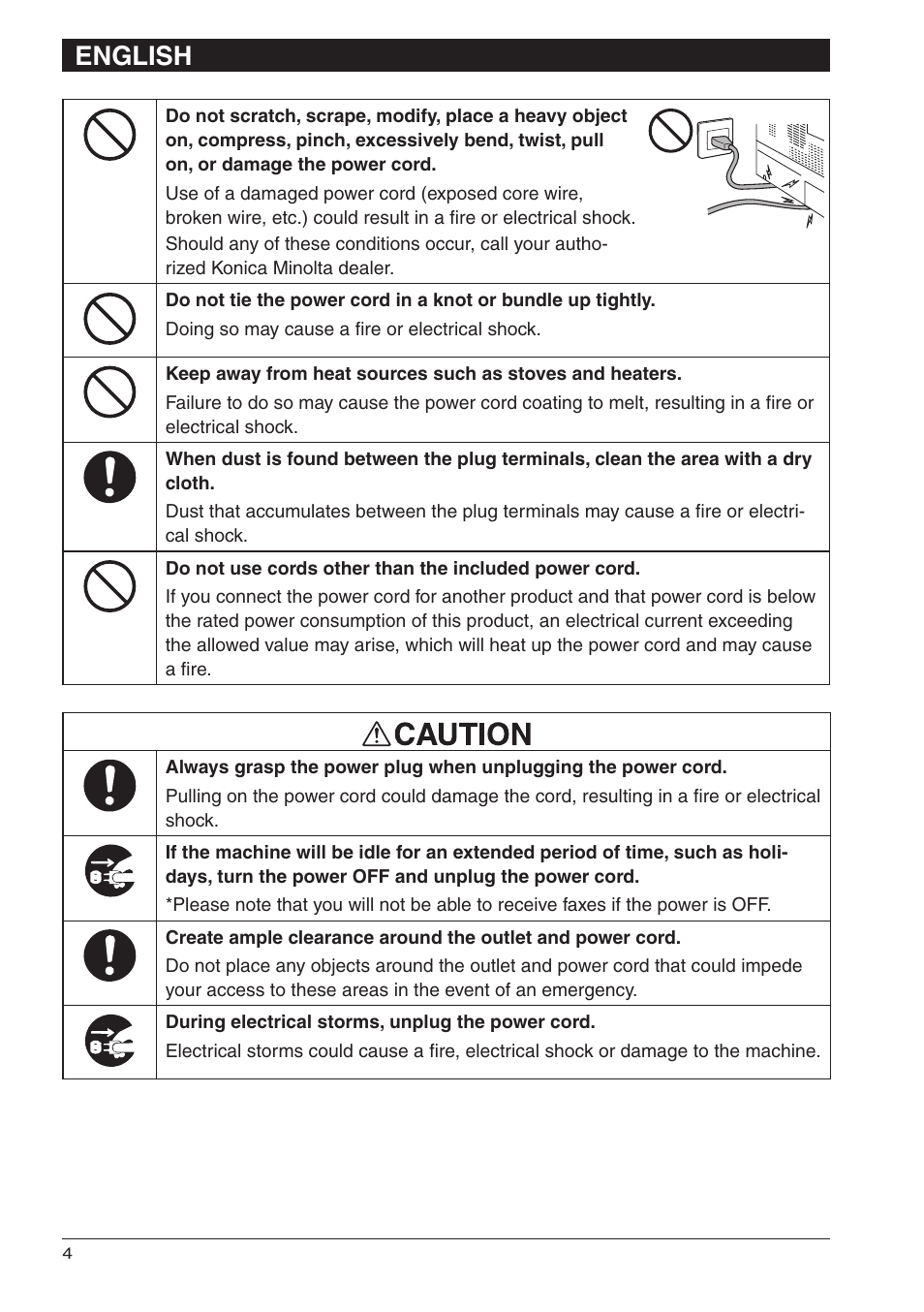English | Konica Minolta bizhub 25 User Manual | Page 6 / 28