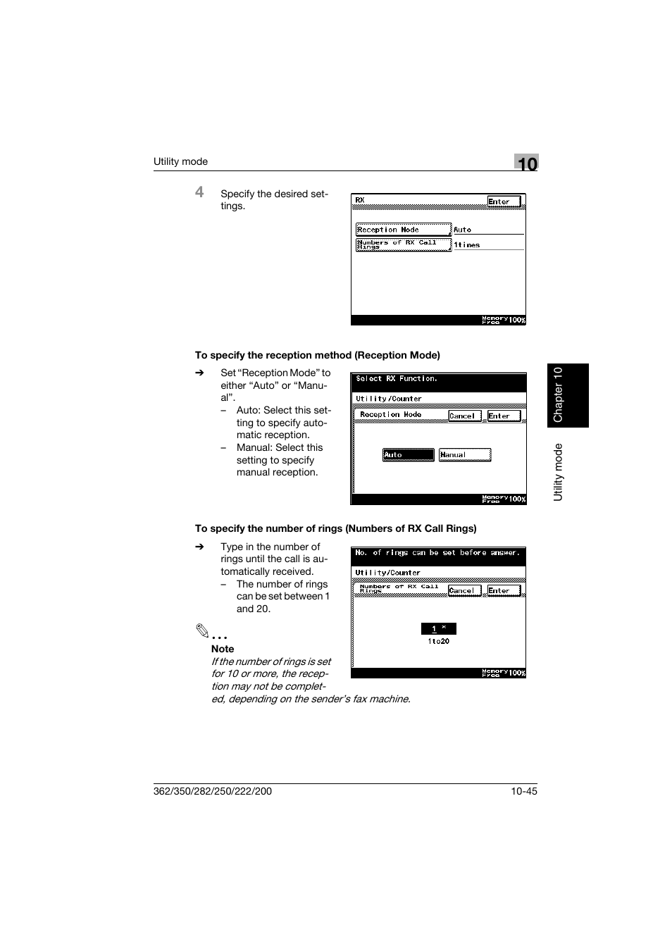 To specify the reception method (reception mode) | Konica Minolta bizhub 222 User Manual | Page 228 / 366