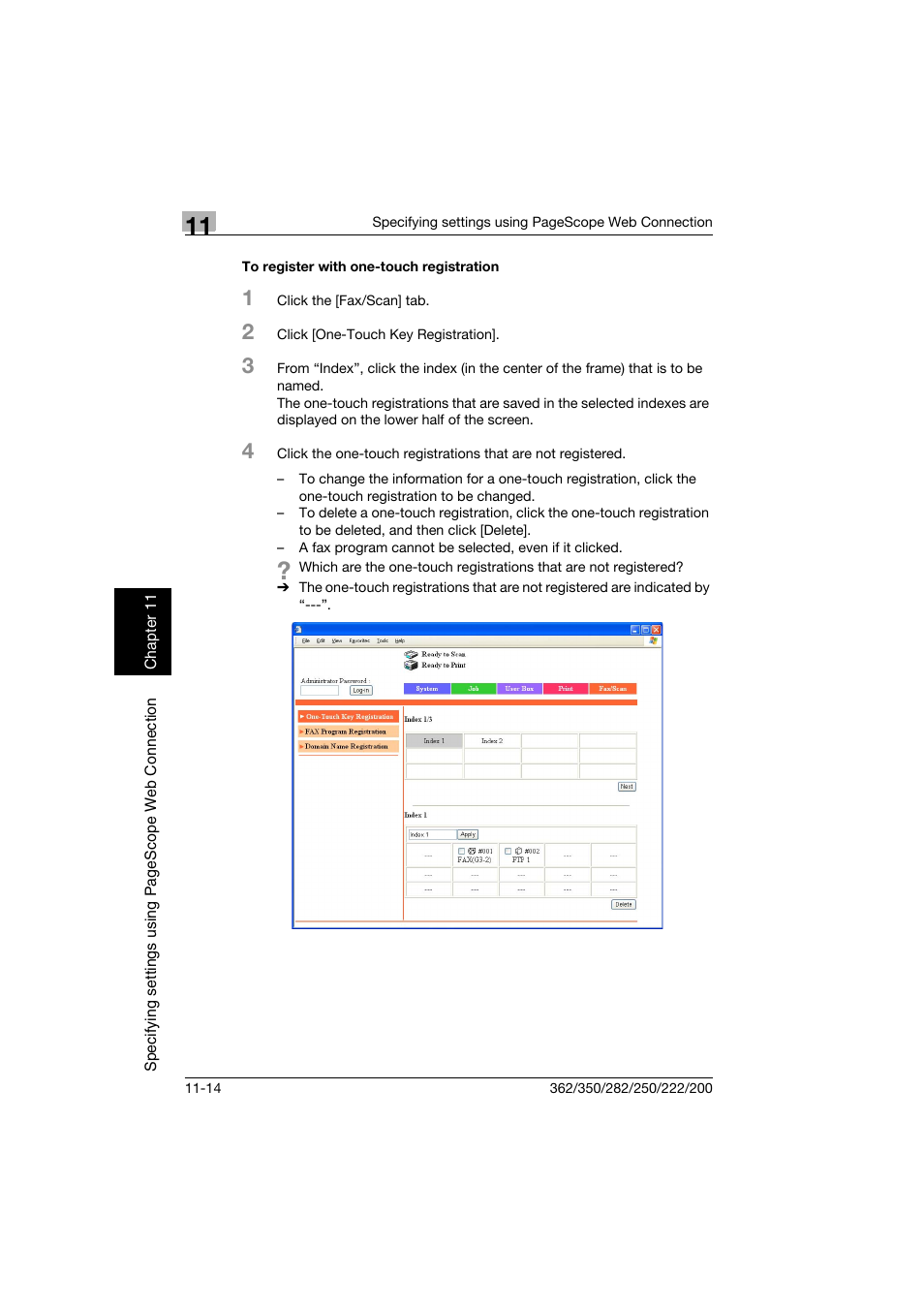 To register with one-touch registration, To register with one-touch registration -14 | Konica Minolta bizhub 222 User Manual | Page 297 / 366