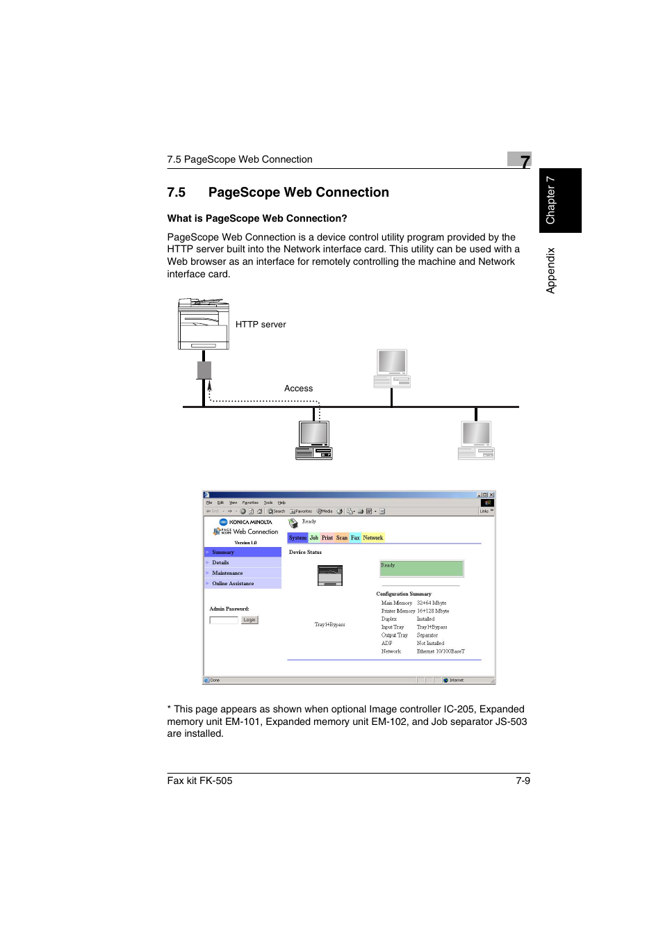 5 pagescope web connection | Konica Minolta FK-505 User Manual | Page 164 / 190