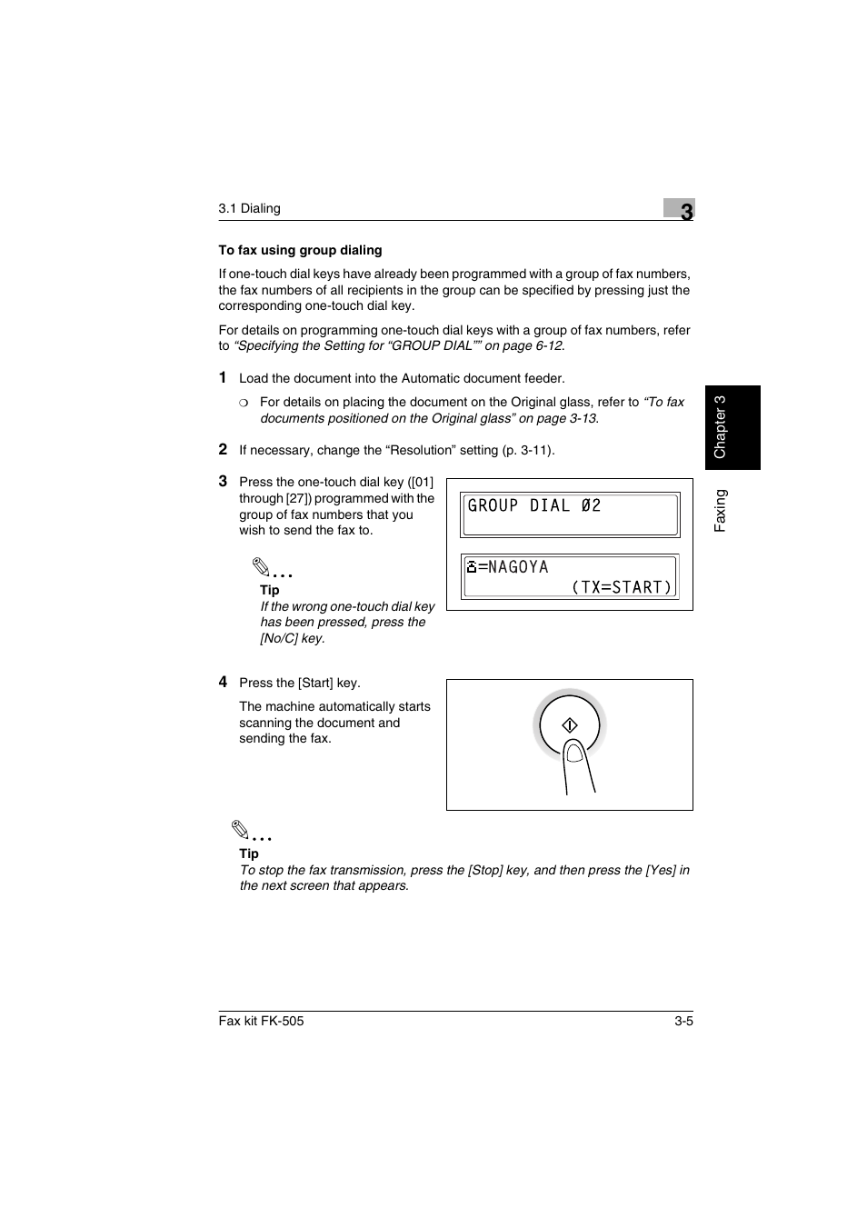 To fax using group dialing, To fax using group dialing -5 | Konica Minolta FK-505 User Manual | Page 44 / 190