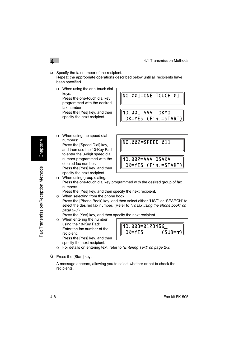 Konica Minolta FK-505 User Manual | Page 69 / 190