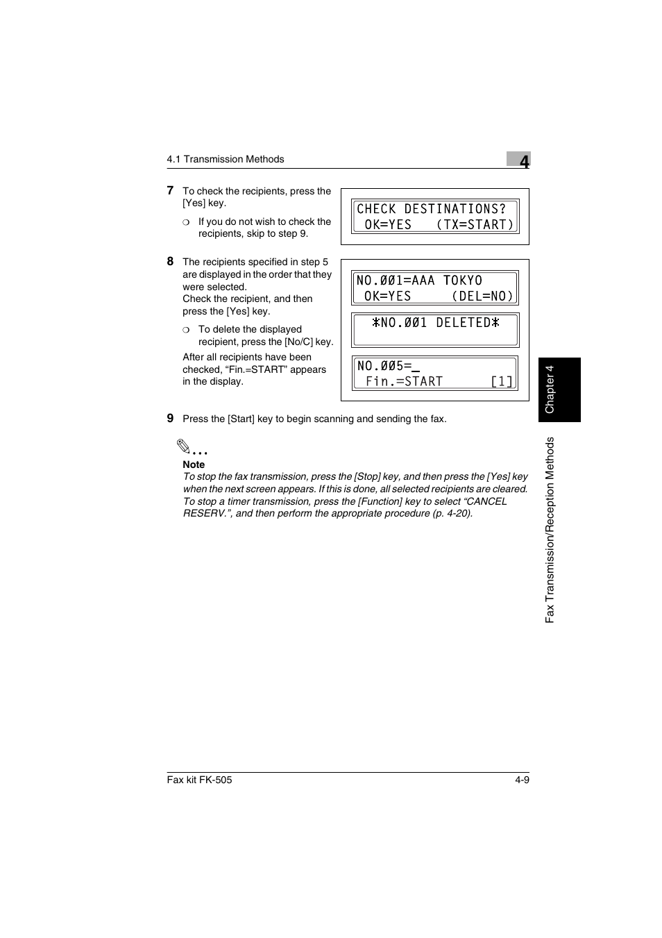 Konica Minolta FK-505 User Manual | Page 70 / 190