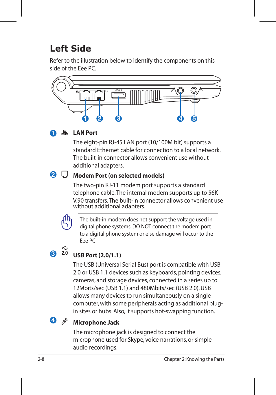 Left side | Asus 701SD User Manual | Page 20 / 66