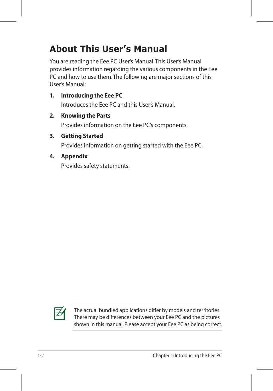 About this user’s manual | Asus 701SD User Manual | Page 6 / 66