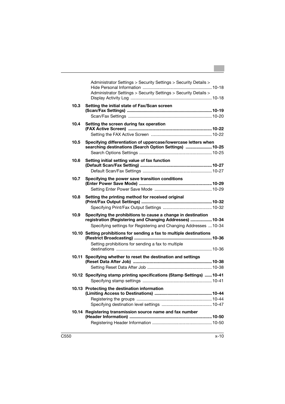 Konica Minolta bizhub C550 User Manual | Page 11 / 491