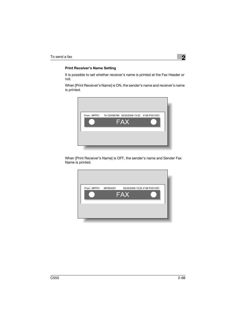 Print receiver’s name setting, Print receiver’s name setting -68 | Konica Minolta bizhub C550 User Manual | Page 124 / 491