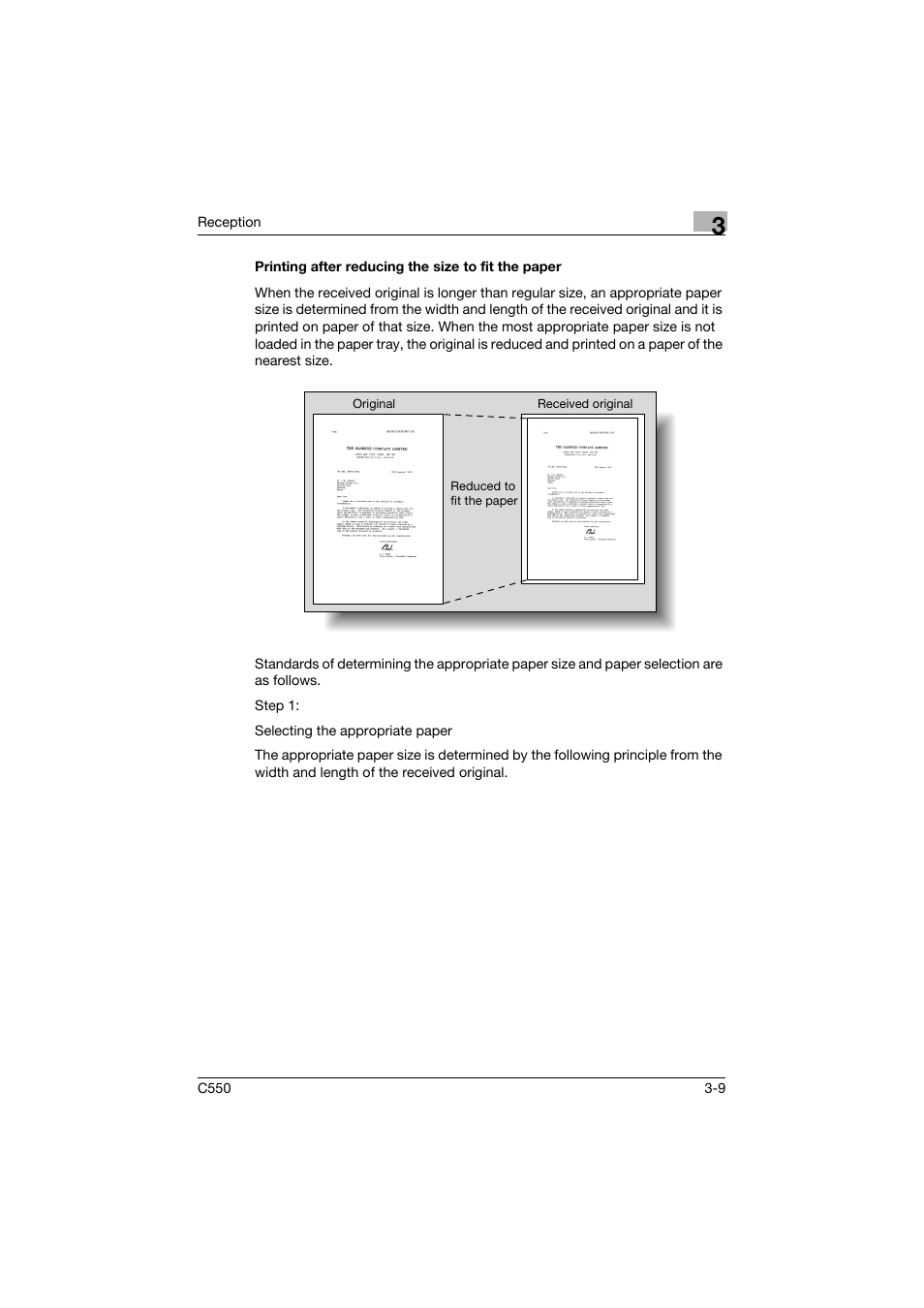 Printing after reducing the size to fit the paper | Konica Minolta bizhub C550 User Manual | Page 140 / 491