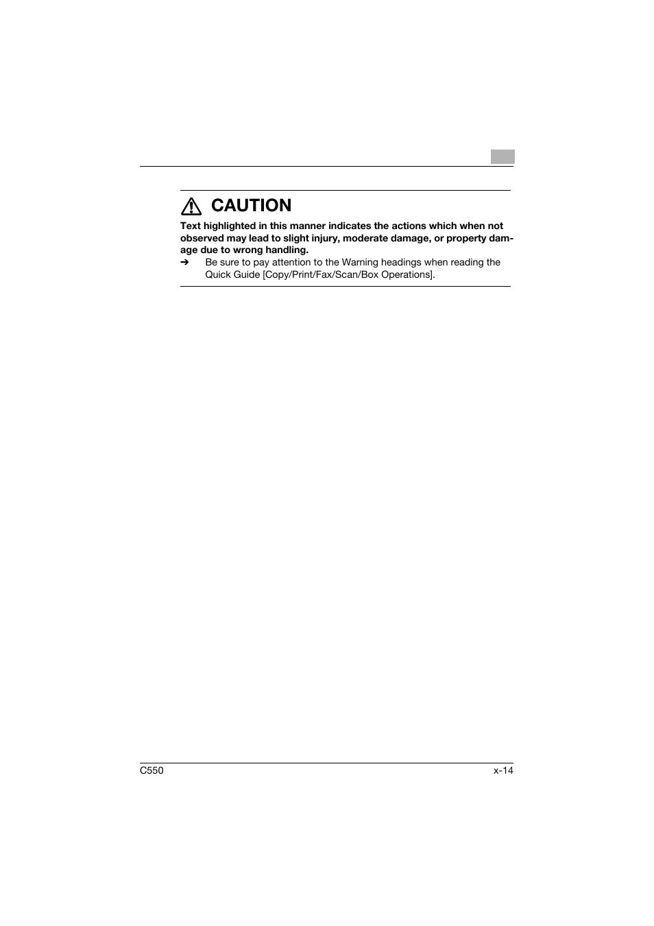 7 caution | Konica Minolta bizhub C550 User Manual | Page 15 / 491