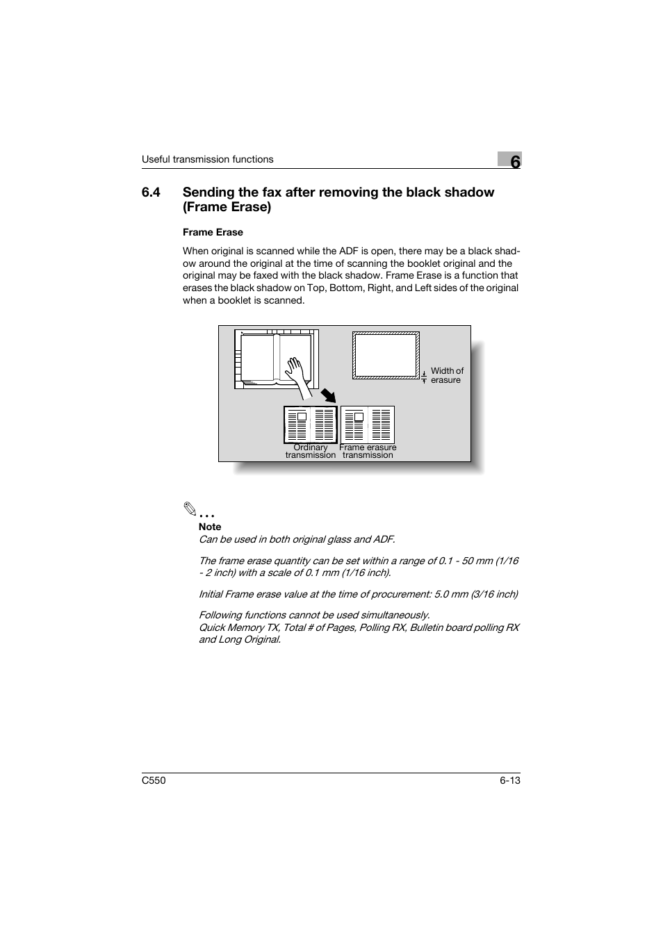 Frame erase, Frame erase -13 | Konica Minolta bizhub C550 User Manual | Page 172 / 491