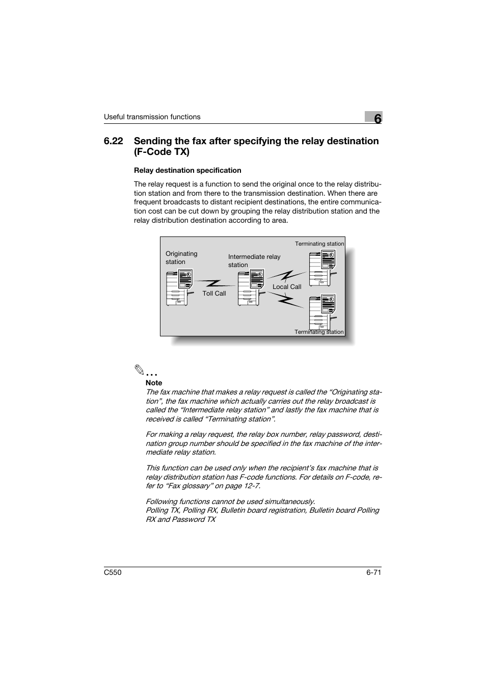 Relay destination specification, Relay destination specification -71 | Konica Minolta bizhub C550 User Manual | Page 230 / 491