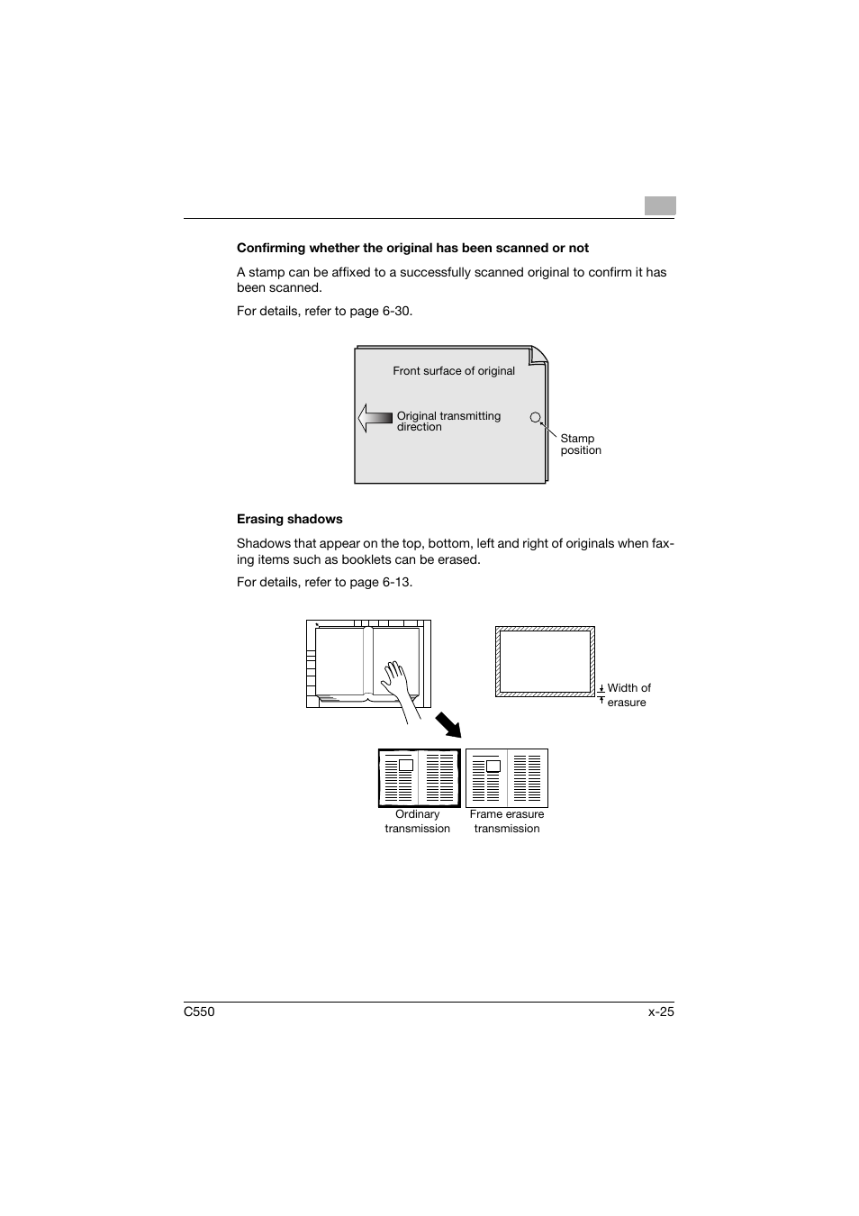 Erasing shadows | Konica Minolta bizhub C550 User Manual | Page 26 / 491