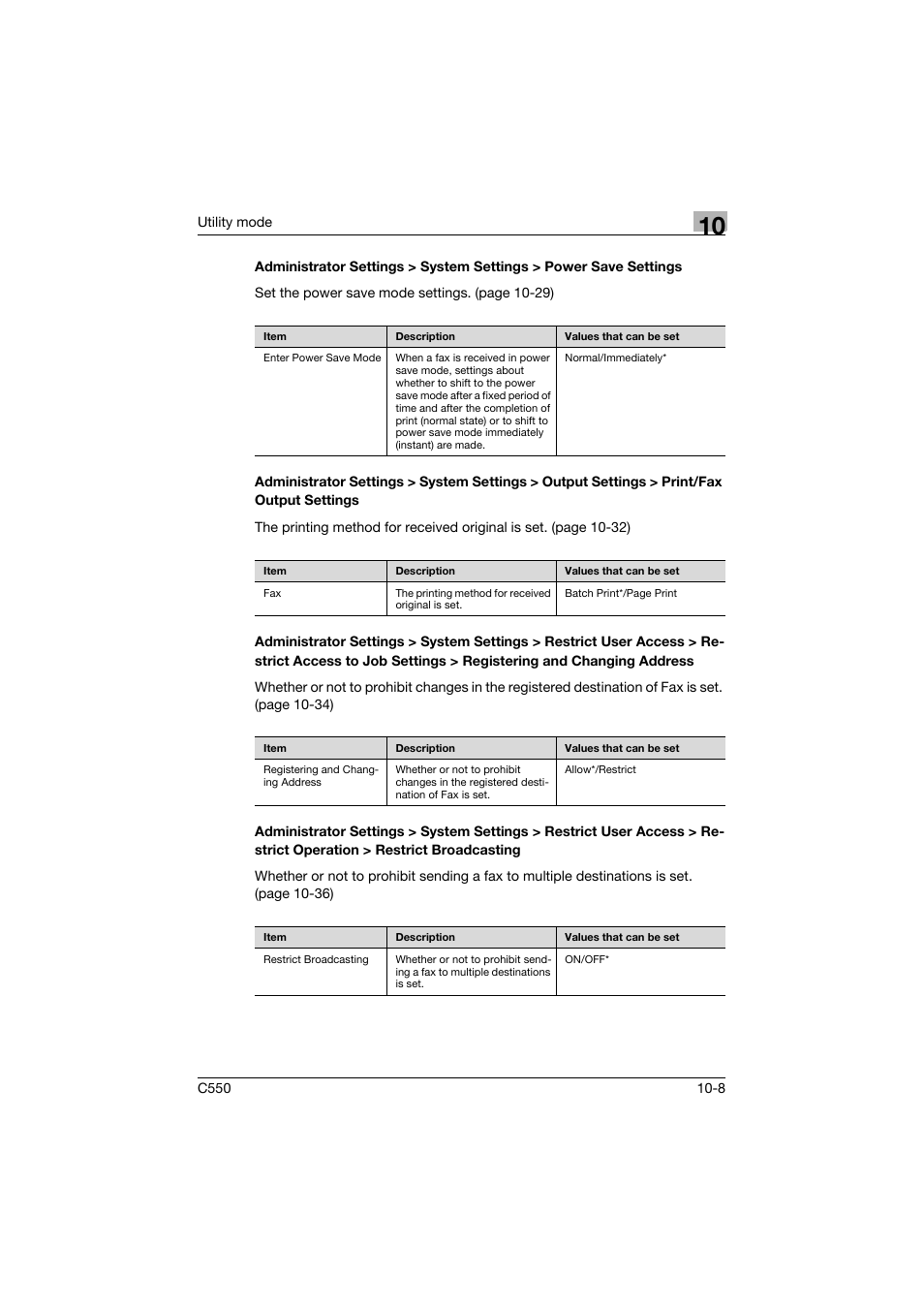 Konica Minolta bizhub C550 User Manual | Page 314 / 491