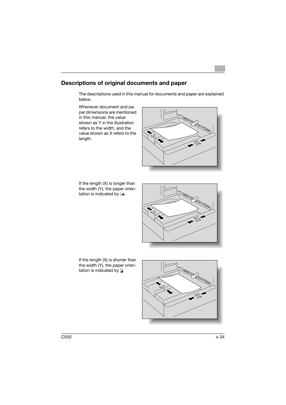 Descriptions of original documents and paper | Konica Minolta bizhub C550 User Manual | Page 35 / 491