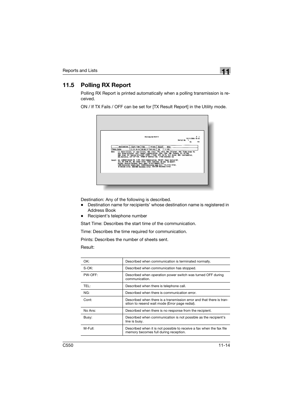 5 polling rx report, Polling rx report -14 | Konica Minolta bizhub C550 User Manual | Page 436 / 491