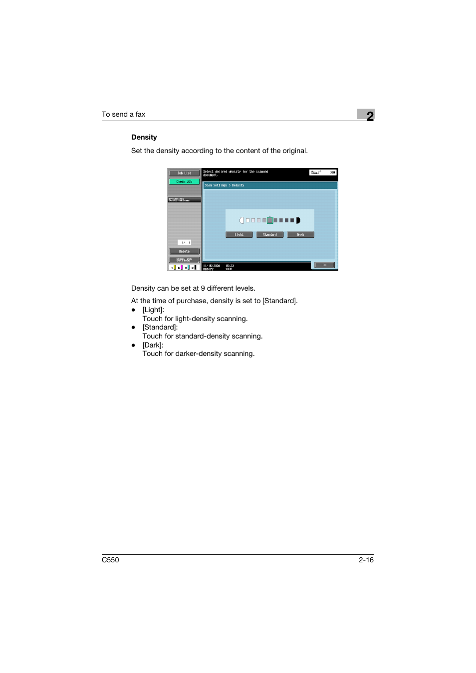 Density, Density -16 | Konica Minolta bizhub C550 User Manual | Page 72 / 491