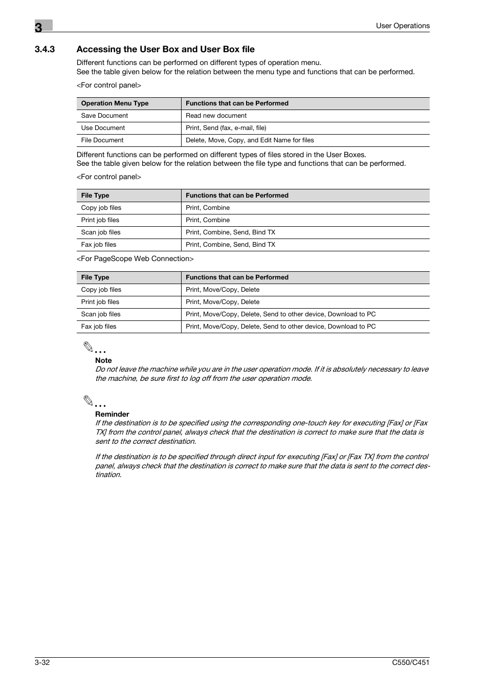 3 accessing the user box and user box file, Accessing the user box and user box file -32 | Konica Minolta bizhub C451 User Manual | Page 147 / 192