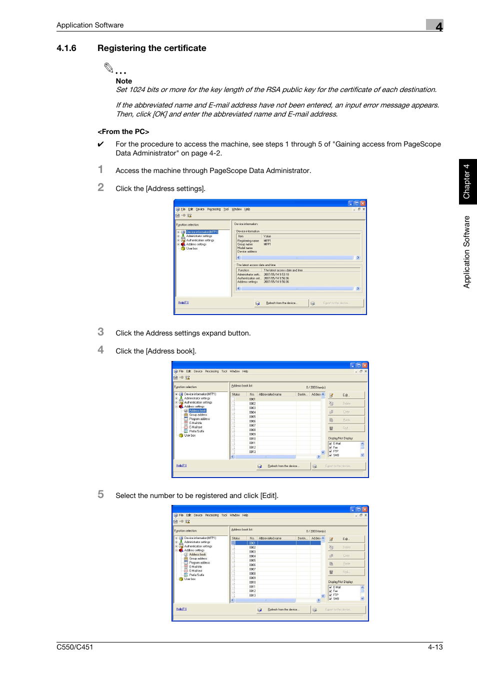 6 registering the certificate, From the pc, Registering the certificate -13 <from the pc> -13 | Konica Minolta bizhub C451 User Manual | Page 166 / 192