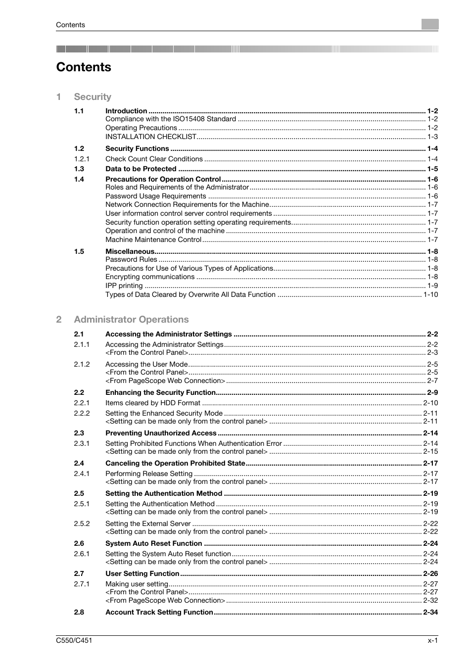 Konica Minolta bizhub C451 User Manual | Page 2 / 192