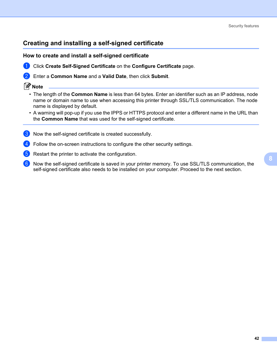 Creating and installing a self-signed certificate, 8creating and installing a self-signed certificate | Konica Minolta bizhub 20P User Manual | Page 48 / 81