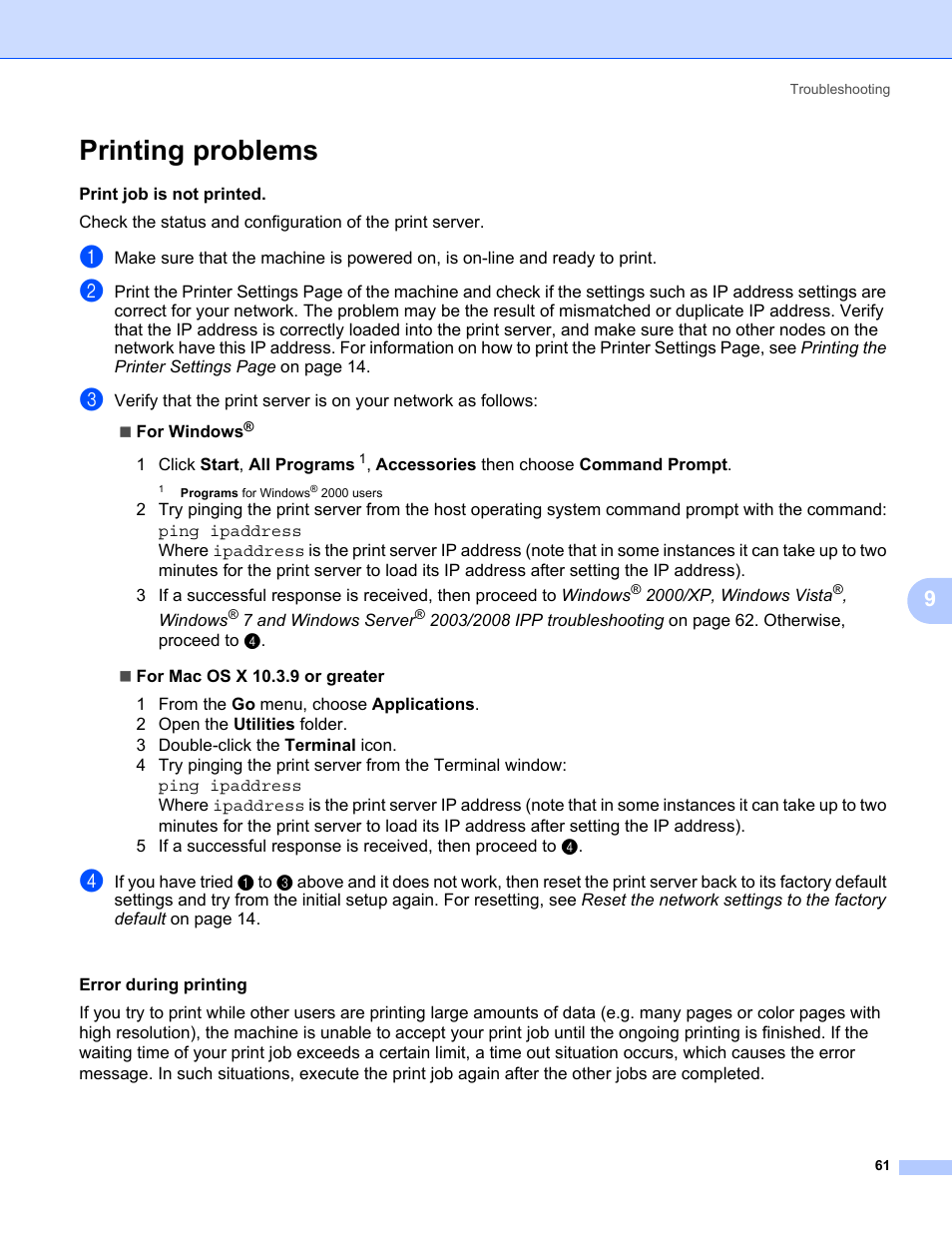 Printing problems | Konica Minolta bizhub 20P User Manual | Page 67 / 81