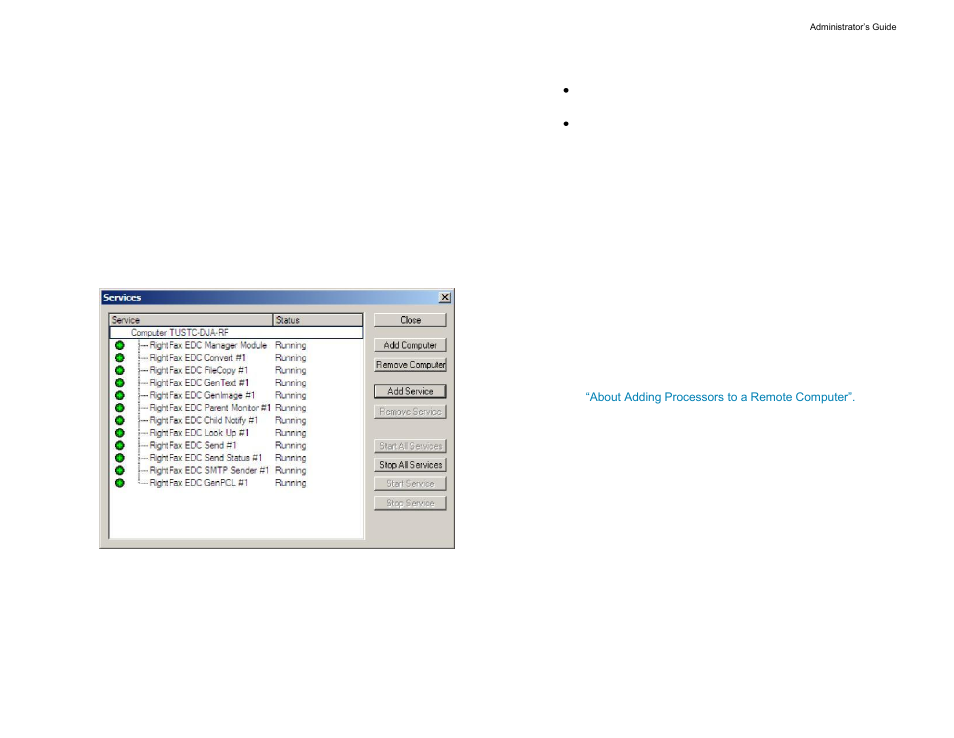 Working with processor services | Konica Minolta OpenText RightFax User Manual | Page 16 / 20