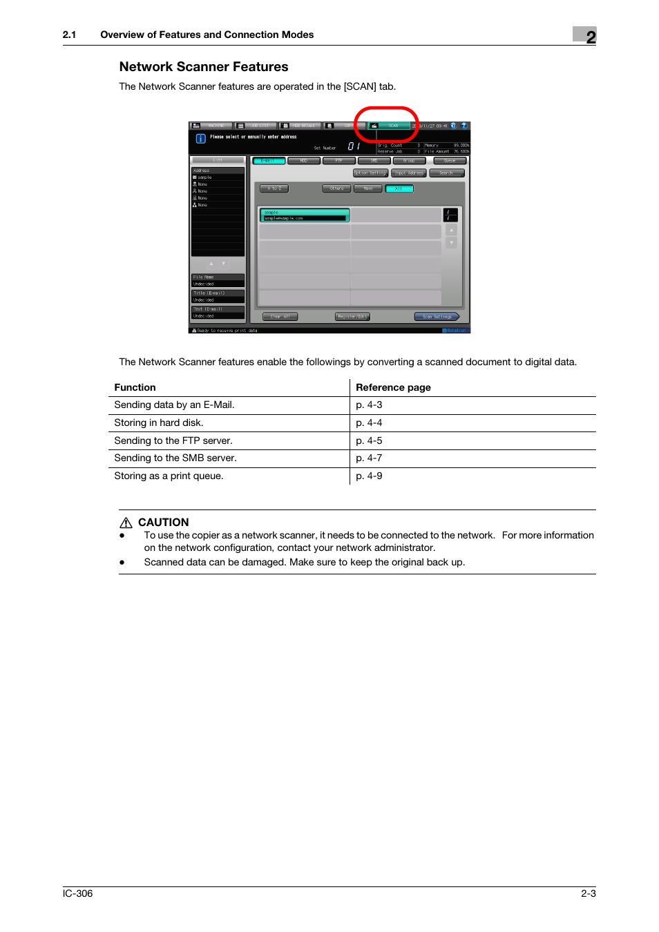 Network scanner features | Konica Minolta bizhub PRESS C8000 User Manual | Page 12 / 101