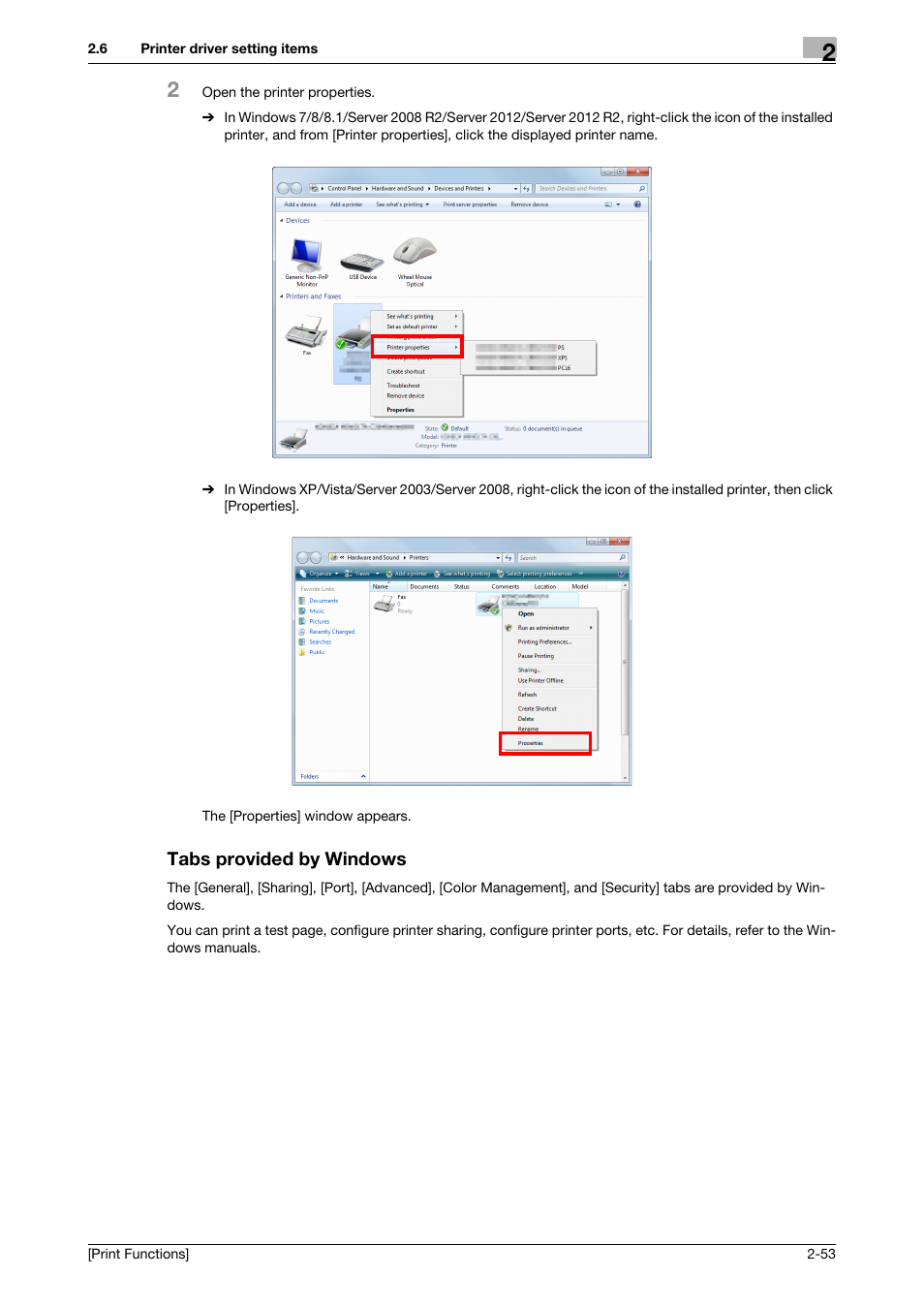 Tabs provided by windows, Tabs provided by windows -53 | Konica Minolta bizhub C3350 User Manual | Page 63 / 119