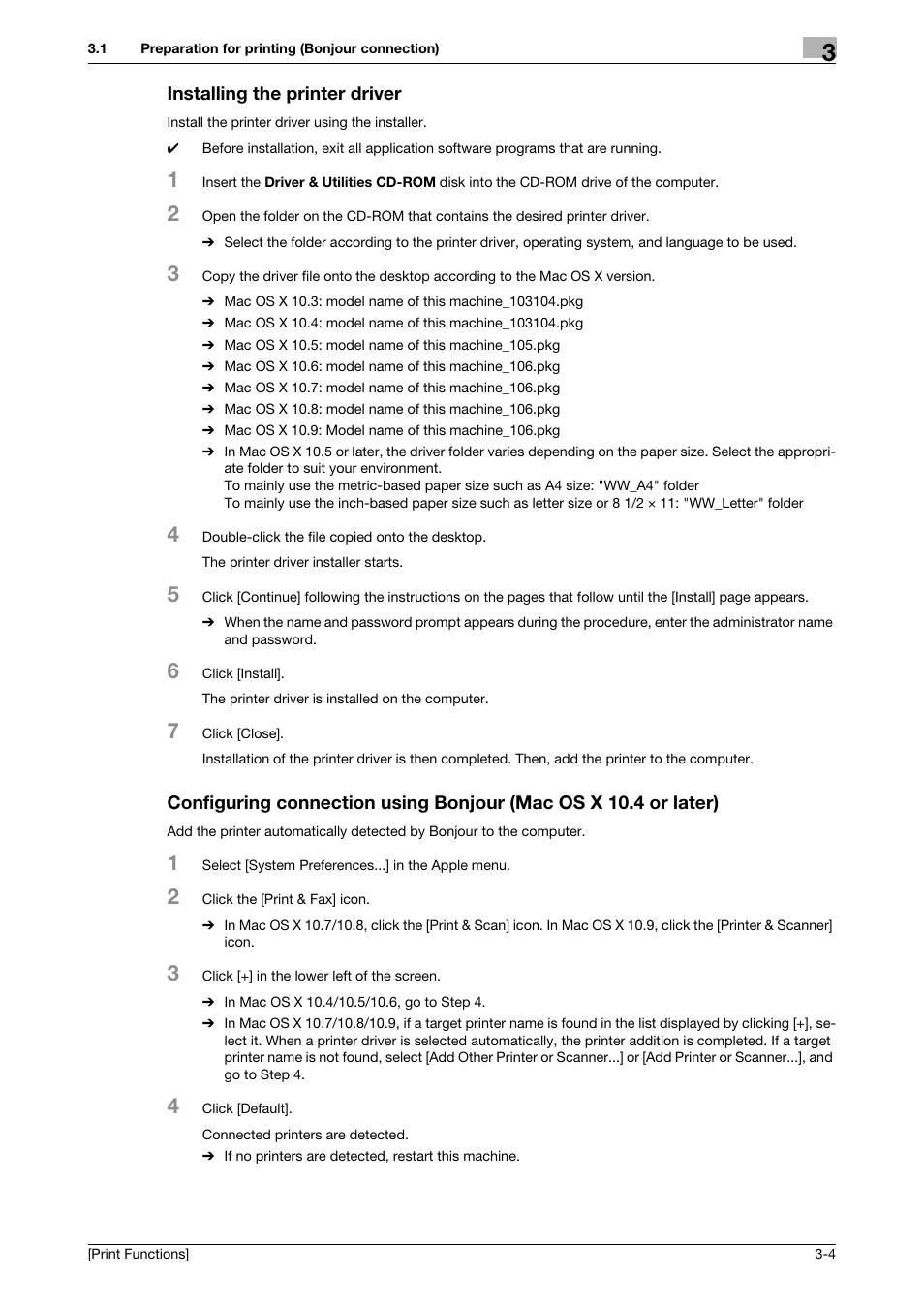 Installing the printer driver | Konica Minolta bizhub C3350 User Manual | Page 78 / 119