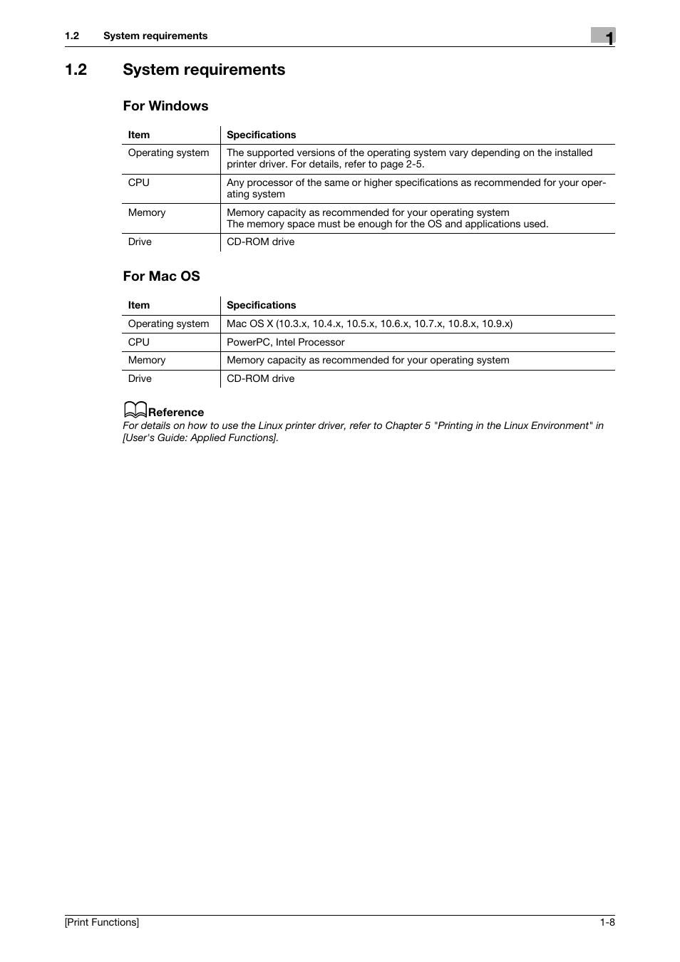 2 system requirements, For windows, For mac os | Konica Minolta bizhub C3350 User Manual | Page 9 / 119