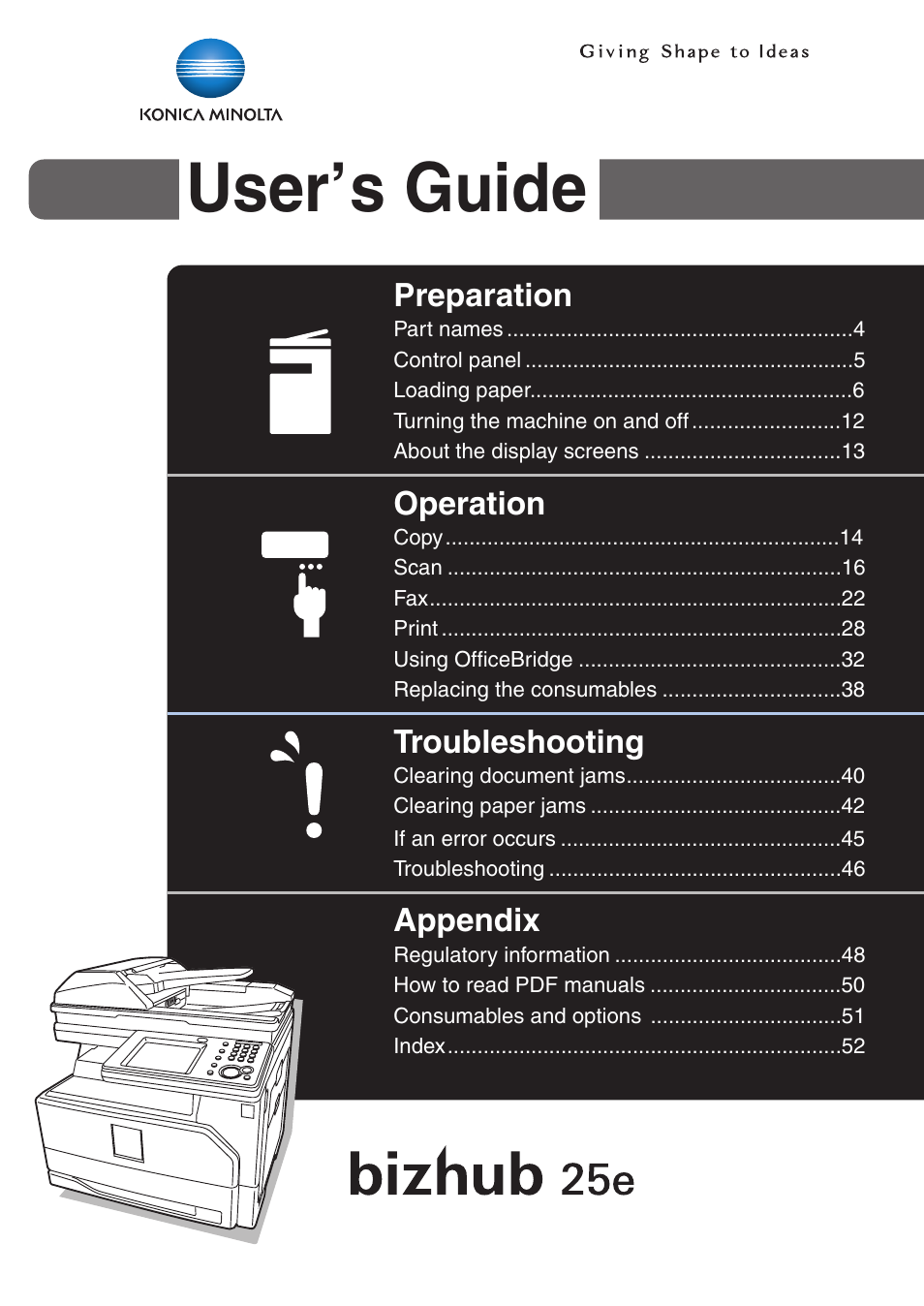 Konica Minolta bizhub 25e User Manual | 55 pages