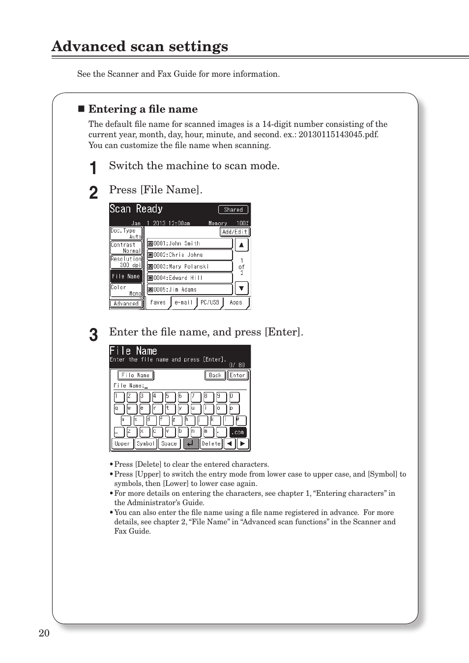 Advanced scan settings | Konica Minolta bizhub 25e User Manual | Page 22 / 55