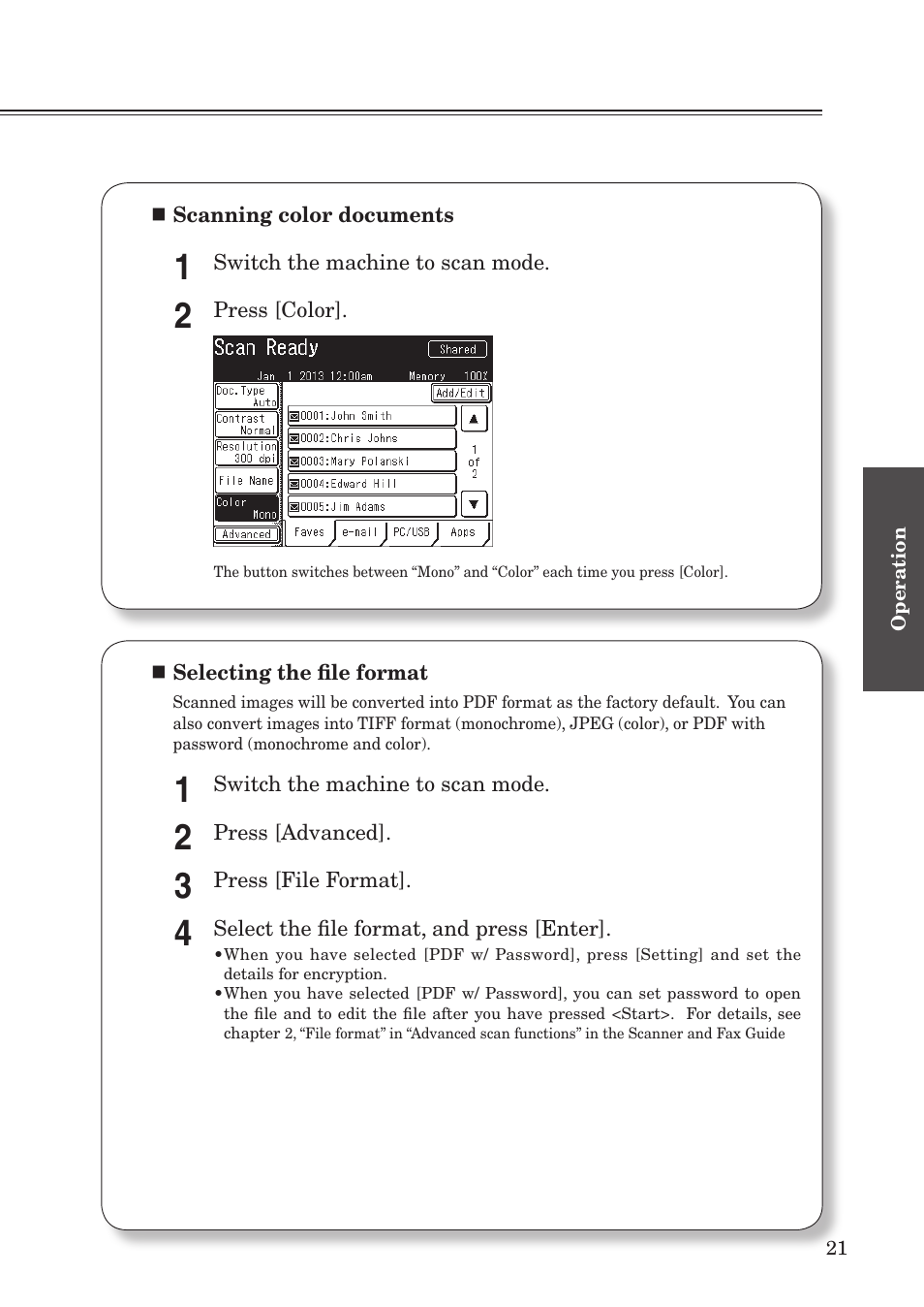 Advanced scan settings | Konica Minolta bizhub 25e User Manual | Page 23 / 55
