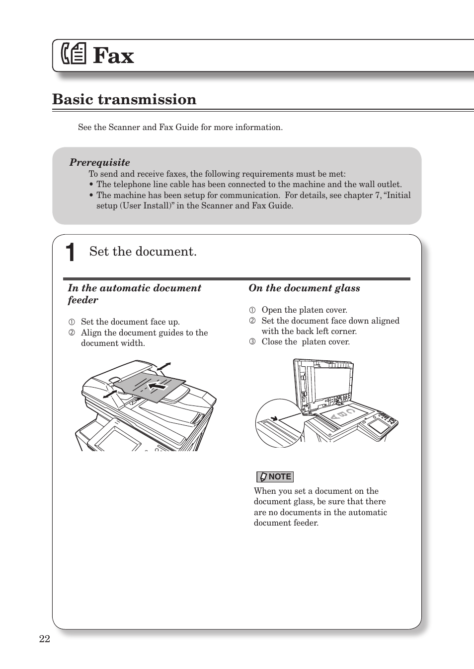 Basic transmission, Set the document | Konica Minolta bizhub 25e User Manual | Page 24 / 55