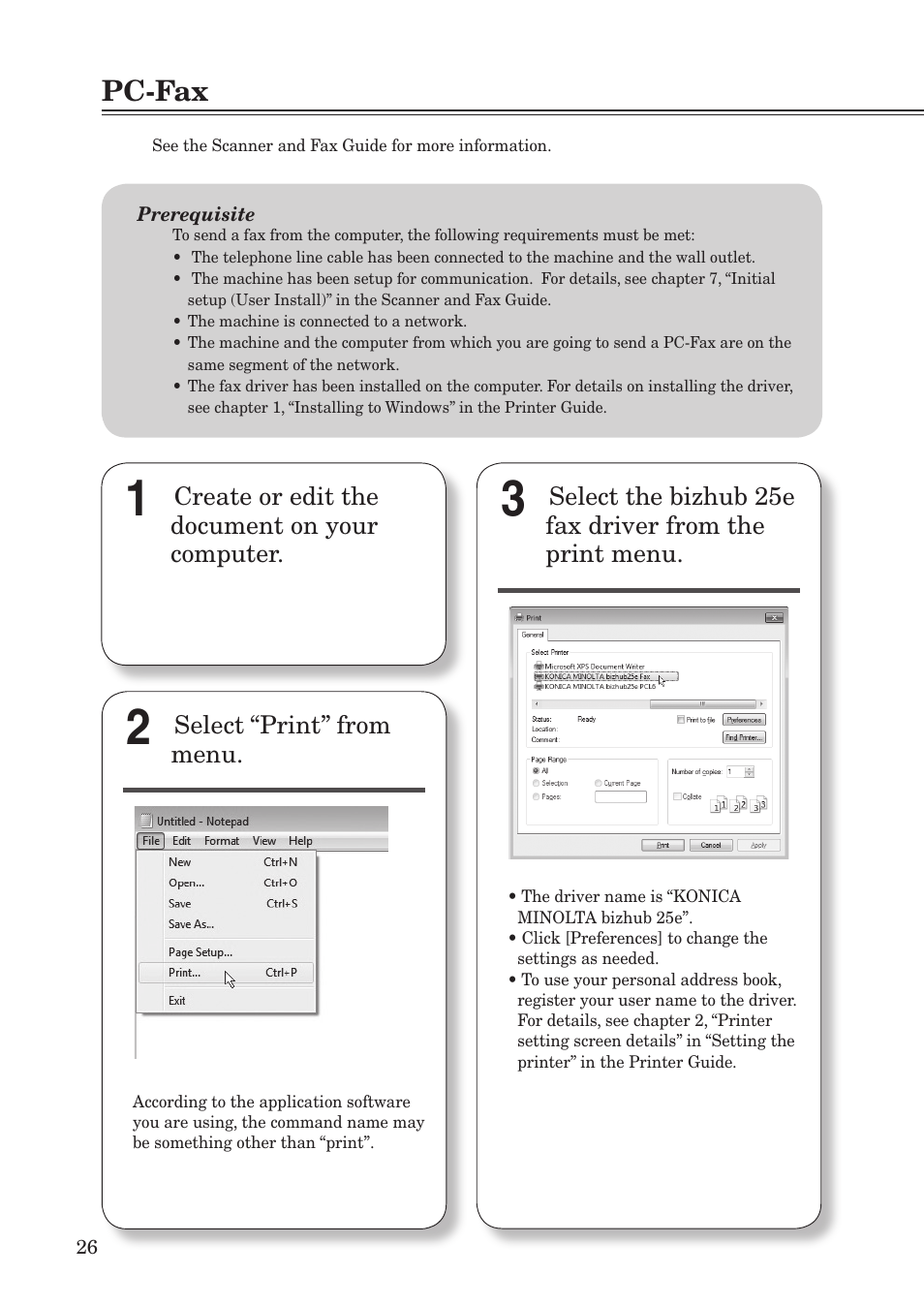 Pc-fax | Konica Minolta bizhub 25e User Manual | Page 28 / 55