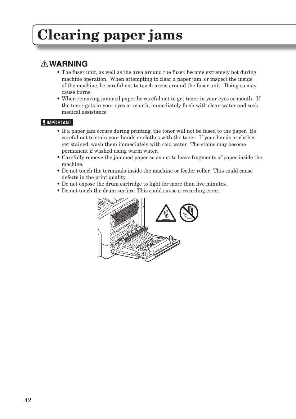 Clearing paper jams | Konica Minolta bizhub 25e User Manual | Page 44 / 55
