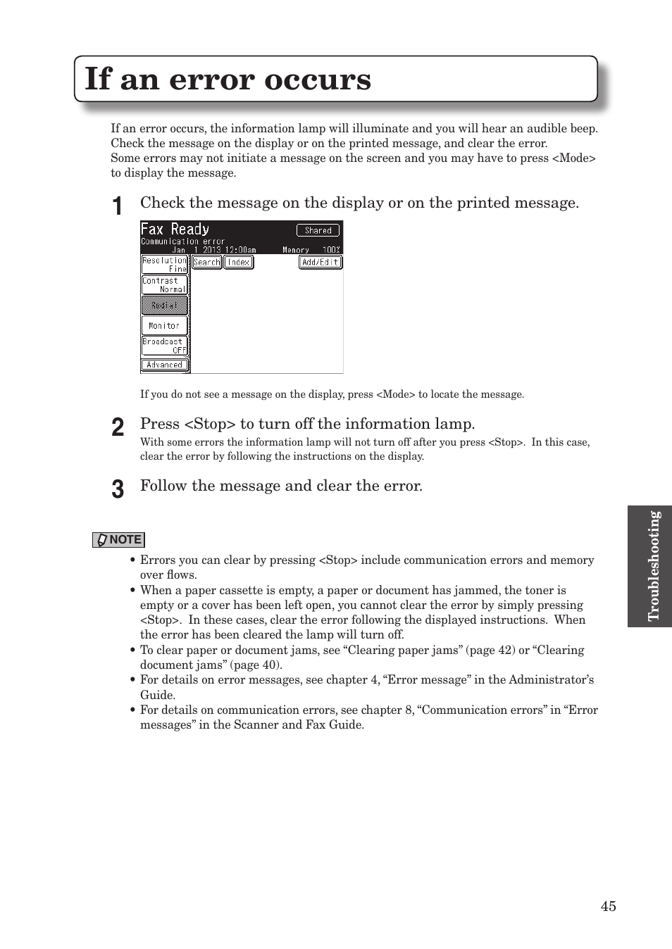 If an error occurs | Konica Minolta bizhub 25e User Manual | Page 47 / 55