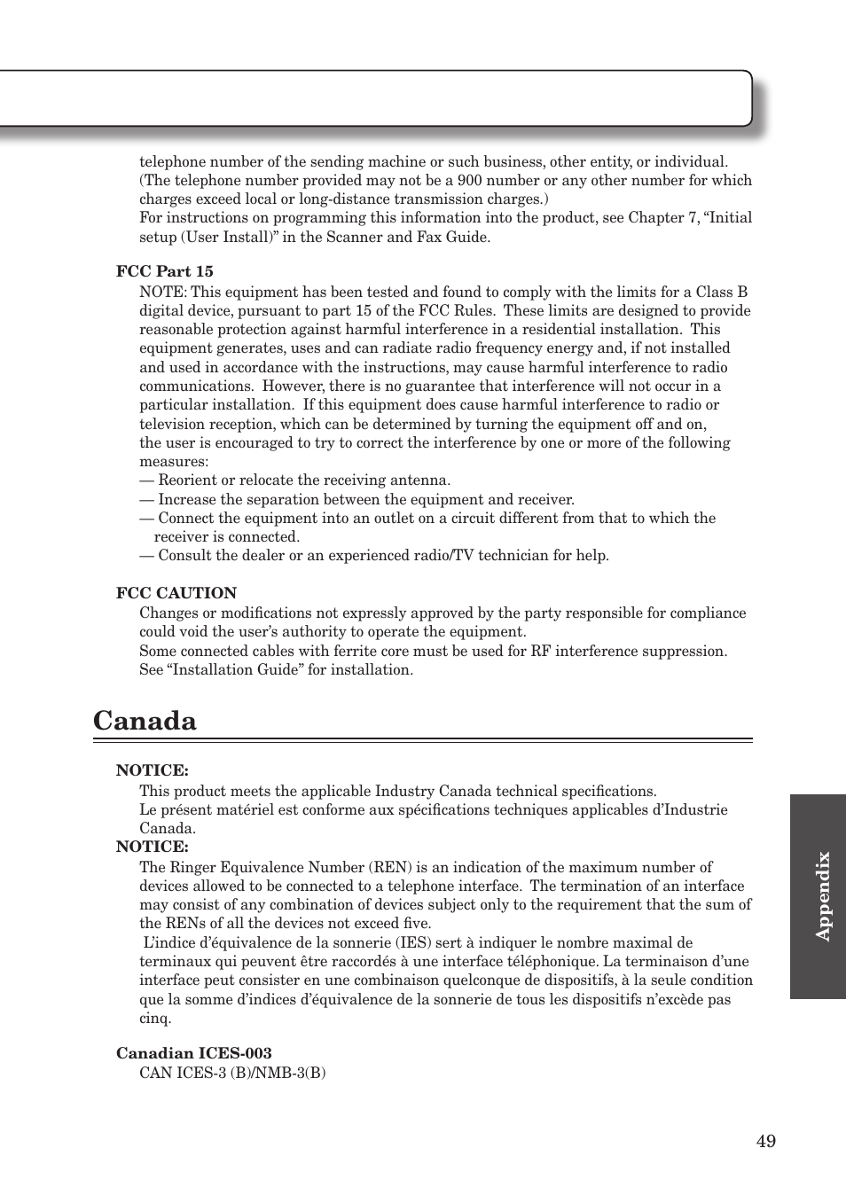 Regulatory information, Canada | Konica Minolta bizhub 25e User Manual | Page 51 / 55