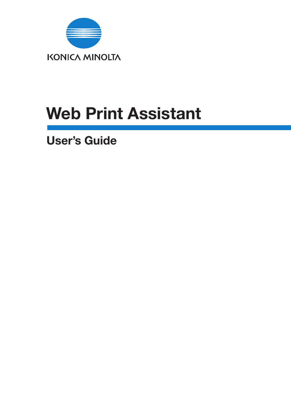 Konica Minolta Web Print Assistant User Manual | 20 pages