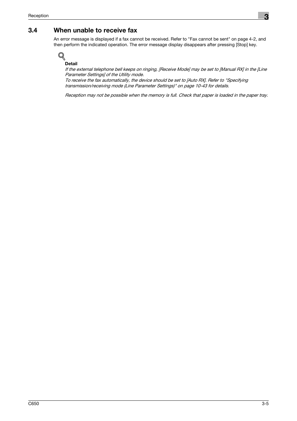 4 when unable to receive fax, When unable to receive fax -5 | Konica Minolta FK-502 User Manual | Page 103 / 361